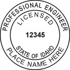 Idaho Professional  Engineer Seal Rubber Stamp